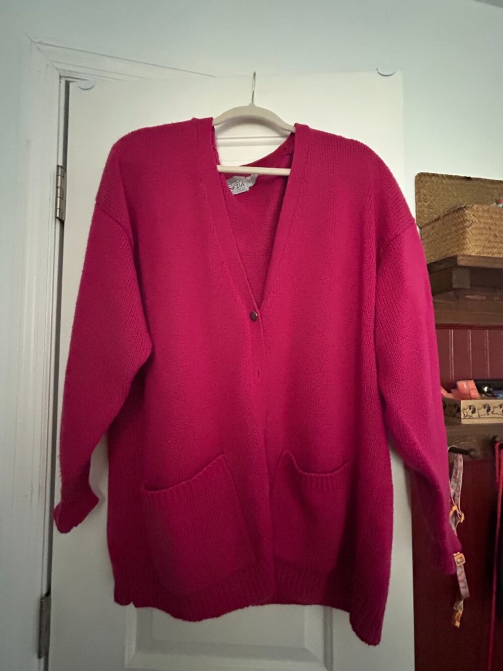 Vintage Original Venezia Sportswear knit cardigan Magenta - Size 22/24